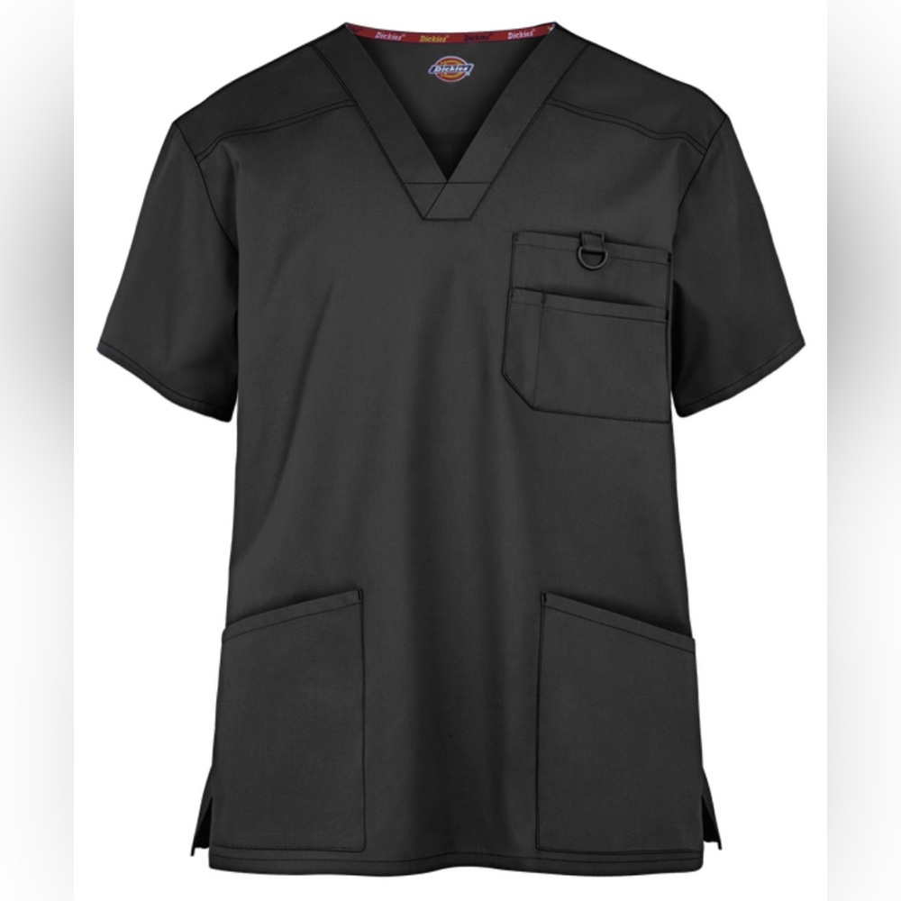 Dickies EDS Signature Men's 5-Pocket V-Neck Scrub Top Black Size Large